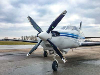 Piper PA-46 with 4-blade MTV-14 / with new scimitar blades